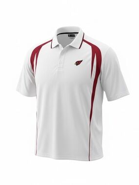 Men's White with Red Performance Polo Shirt Arizona Cardinals NFL team apparel